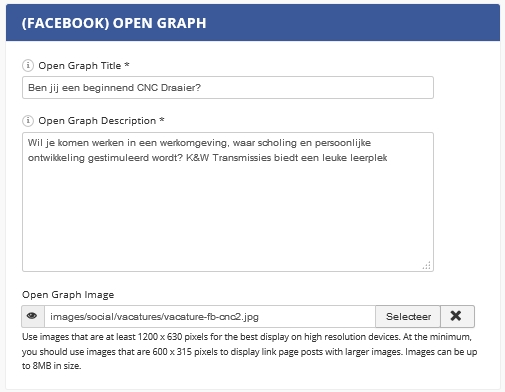 open graph facebook voor joomla extensie